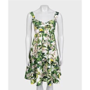 Dolce & Gabbana Green Floral Fitted Dress Sz.40/S